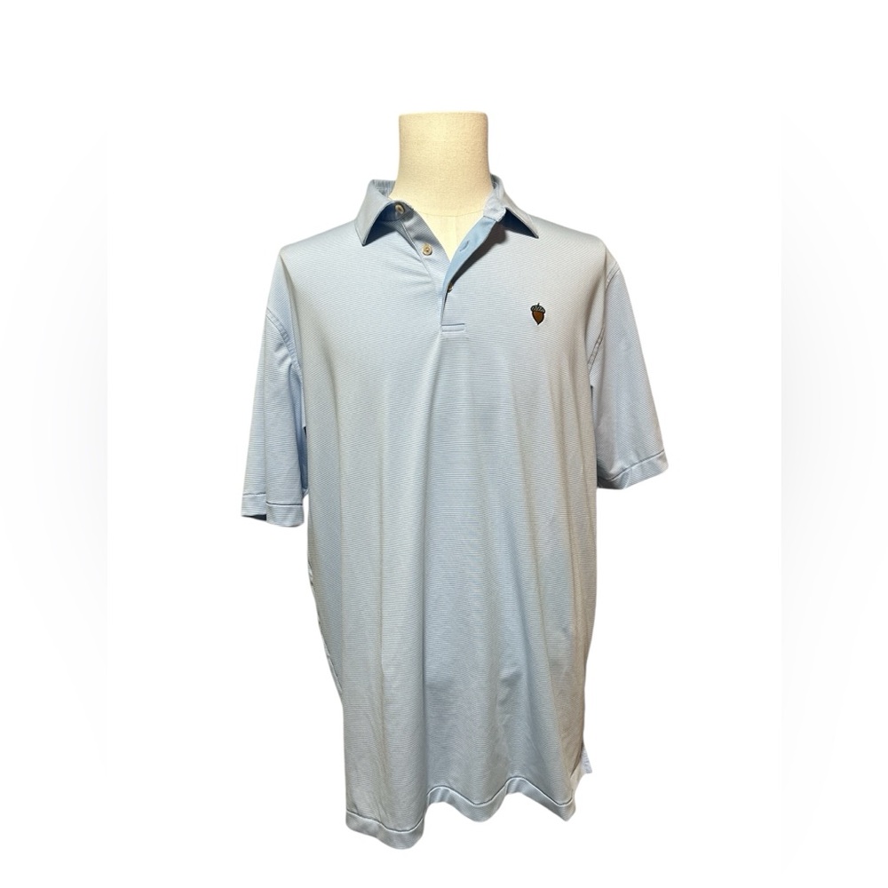 Peter Millar Summer Comfort Polo Shirt Mens Size XL Light Blue Spanish Oaks